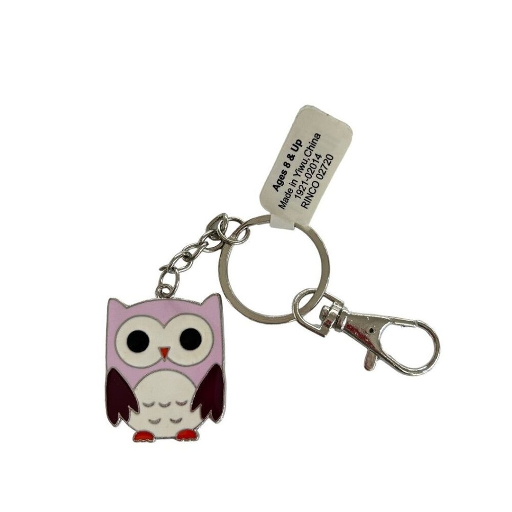 Owl Keychain Key Ring‎ Clip Enameled Metal Owl Keychain